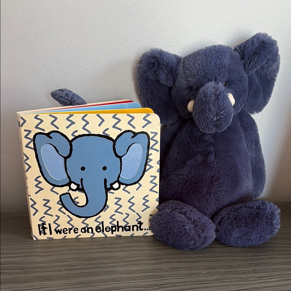 Jellycat Blue Elephant Plush Toy with Book